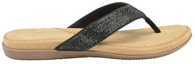 Black 'Dunlop' ladies toe post slip on sandals